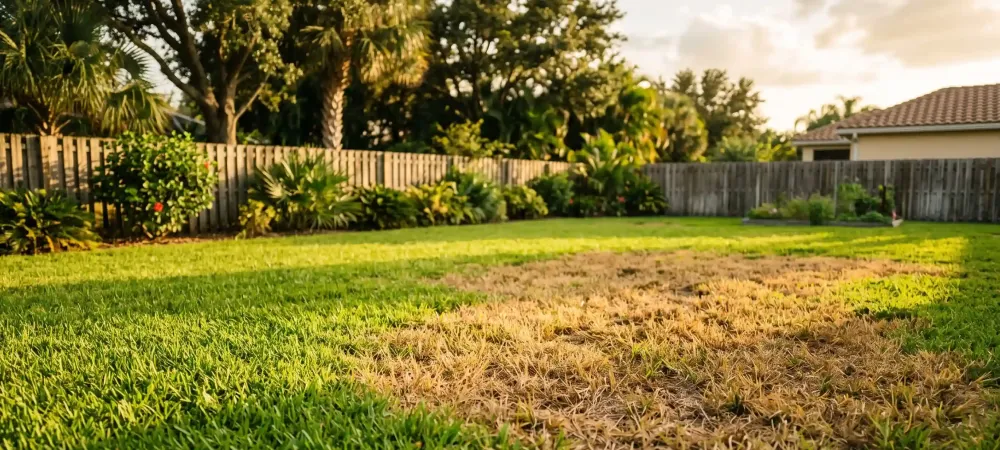 Chinch bug brown spot damage 